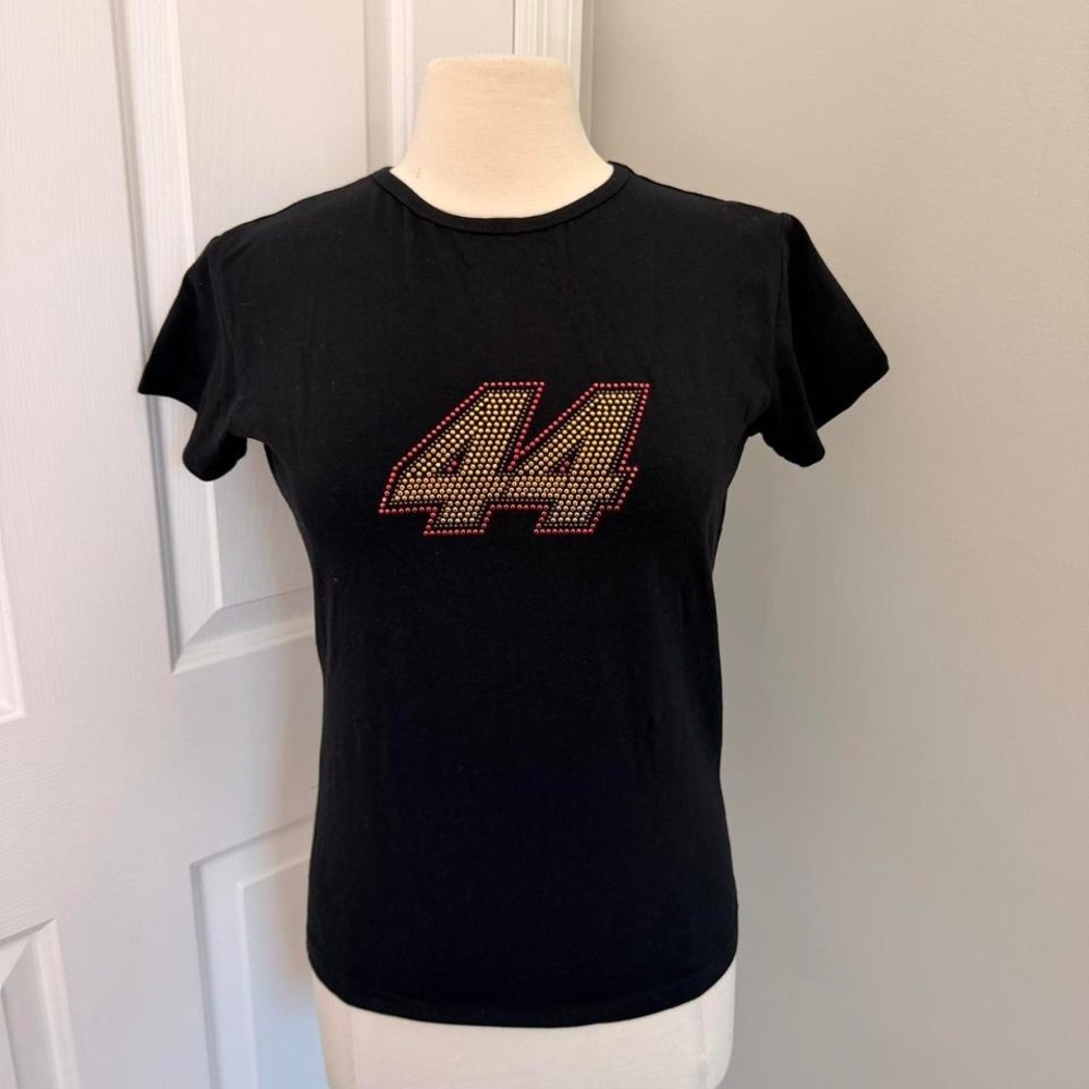 Y2K BLACK CHASE AUTHENTICS BEDAZZLED 44‎ BABY TEE